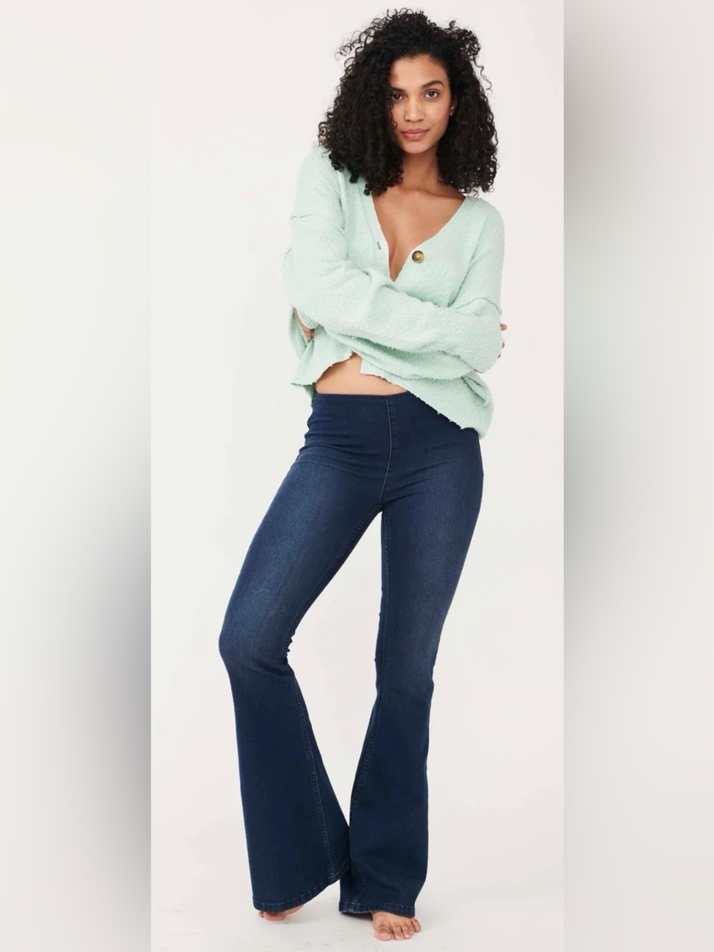 🍄FREE PEOPLE PENNY PULL-ON FLARE JEANS